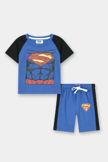 Boys' Superman Muscle Blue Graphic T-Shirt & Shorts Set