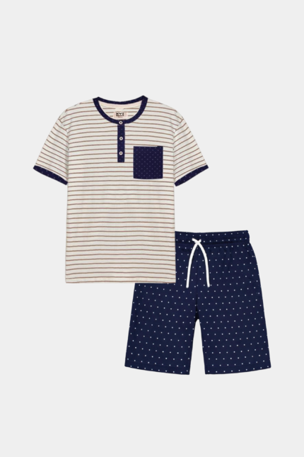 MYK White & Sky Dotted Shirt – Fresh Summer Style