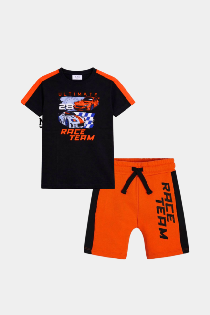 Ultimate Race Team Boys’ Summer Set – Black & Orange
