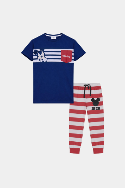Mickey Blue Striped Summer Outfit for Kids