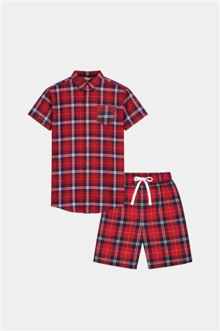 Boys' Red Plaid Summer Set
