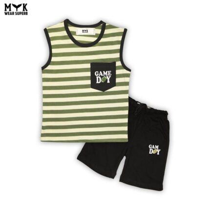 Kids Sleeveless Game Day Summer Tank Top & Shorts Set