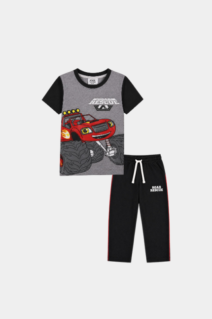 Road Rescue Monster Truck Kids Summer Outfit
