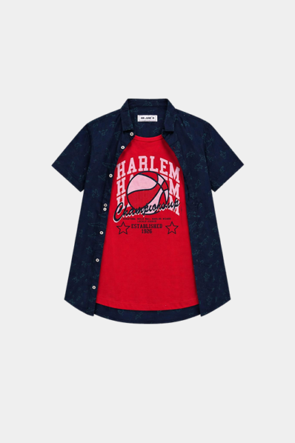 Boys' Harlem Basketball Graphic Tee with Open Shirt